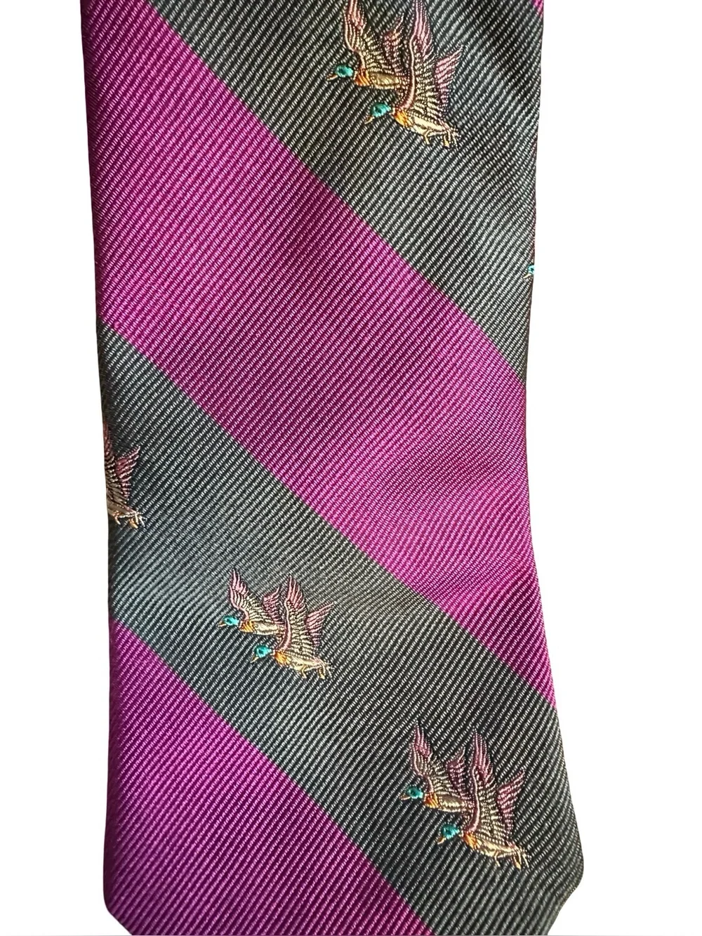 Hathaway Silk Blend Striped Duck Tie